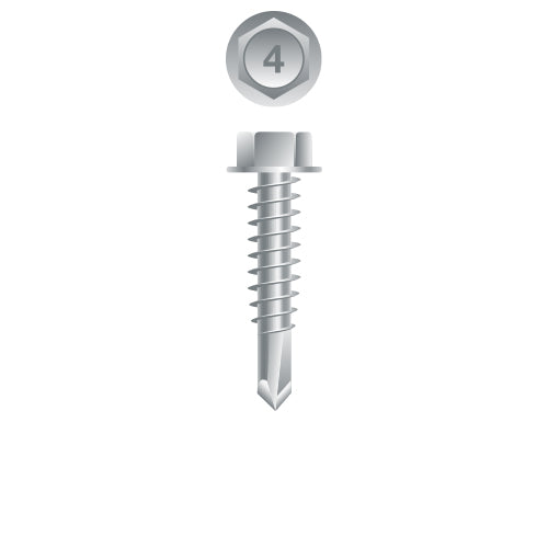 #10 Strong-Point Hex Washer Head 10-16 x 3/4, 410 Stainless Steel