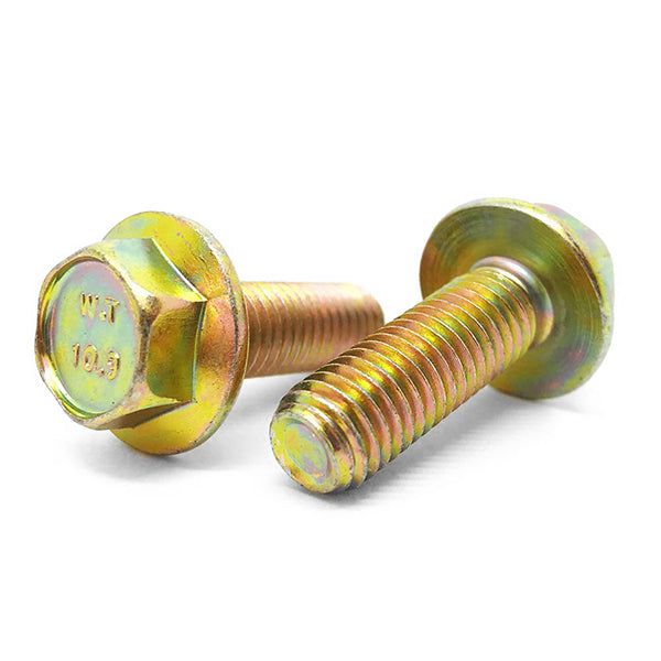 M8-1.25x16 Class 10.9 Hex Flange Bolts Zinc Yellow