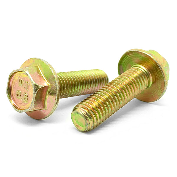 M6-1.0x16 Class 8.8 Hex Flange Bolts Zinc Yellow