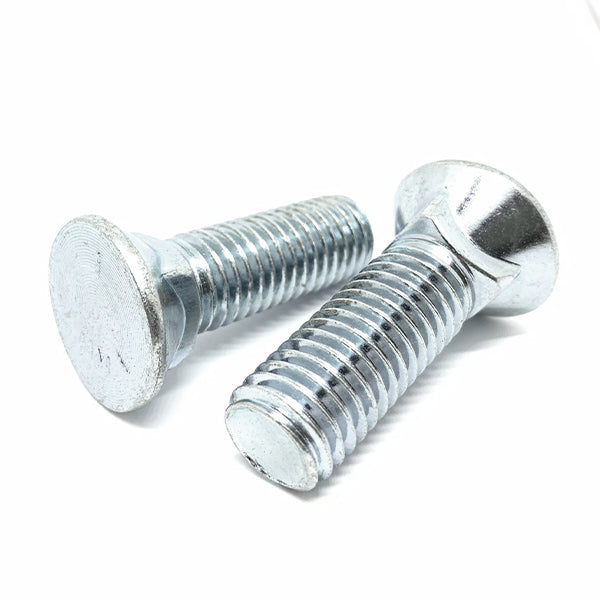 3/8-16x1" #3 Flat Round Head Grade 5 Plow Bolts Zinc