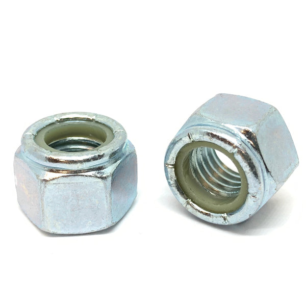 M12-1.25 Class 10 Nylon Insert Hex Nuts Extra Fine Thread Zinc