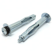 3/16" L x2-1/2" Hollow Wall Drywall Anchor Standard Point Steel Zinc Clear