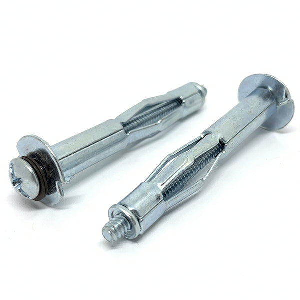 1/8" XL x2-1/2" Hollow Wall Drywall Anchor Standard Point Steel Zinc Clear