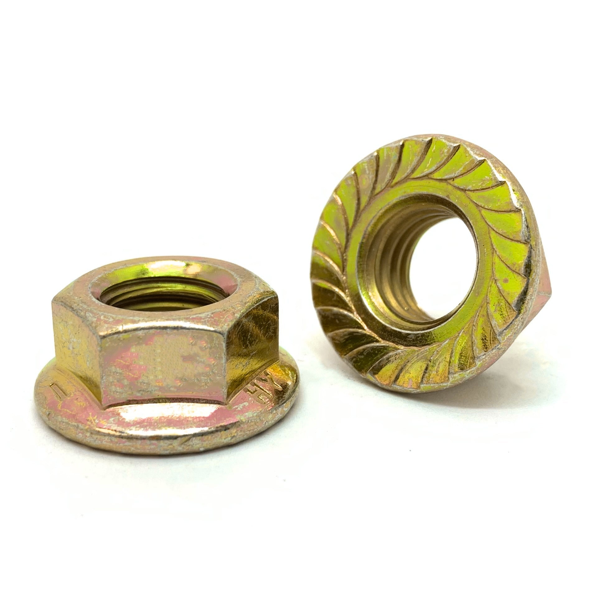 M8-1.25 Class 8 Serrated Hex Flange Nuts Zinc Yellow