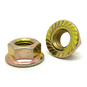 3/4"-10 Grade 8 Serrated Hex Flange Lock Nuts Zinc Yellow