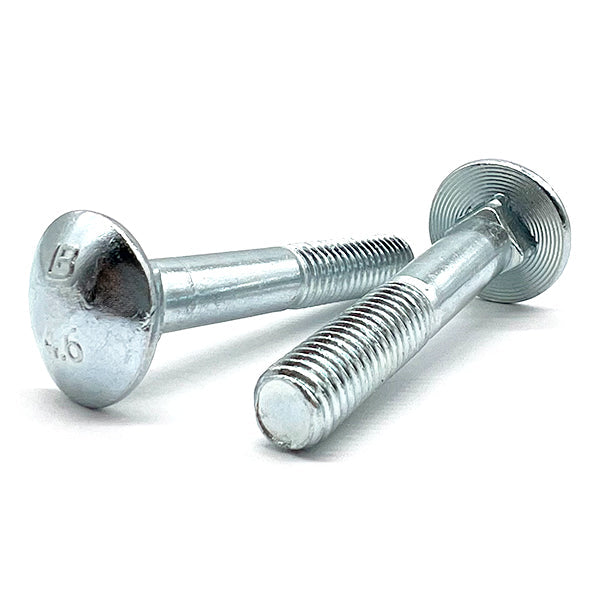 M10-1.5x60 Class 4.6 Round Head Carriage Bolts Zinc