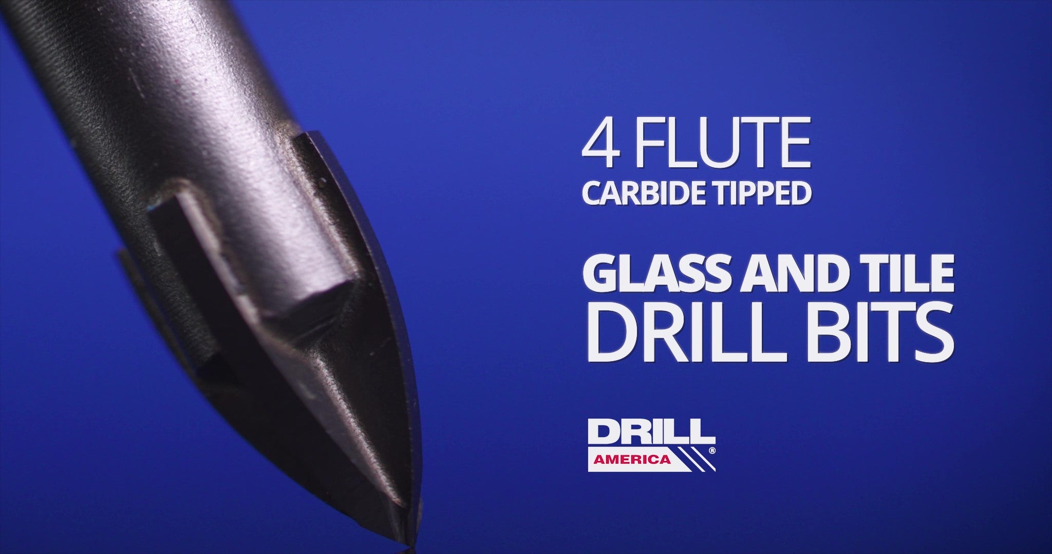 1/4" Carbide Tipped 4 Flute Glass & Tile Drill Bit with Hex Shank