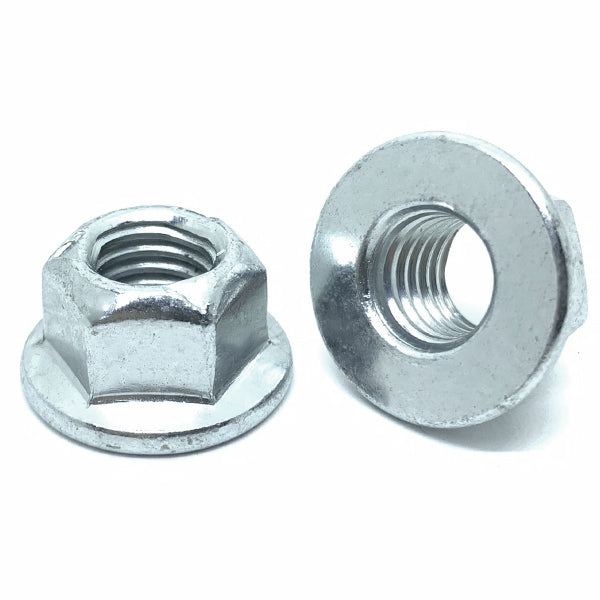 M8-1.25 Class 10 Hex Flange Prevailing Torque Top Lock Nuts Zinc Clear
