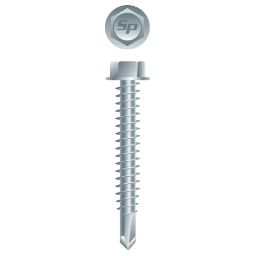 #14 Strong-Point Hex Washer Head 14-14 x 1, Zinc