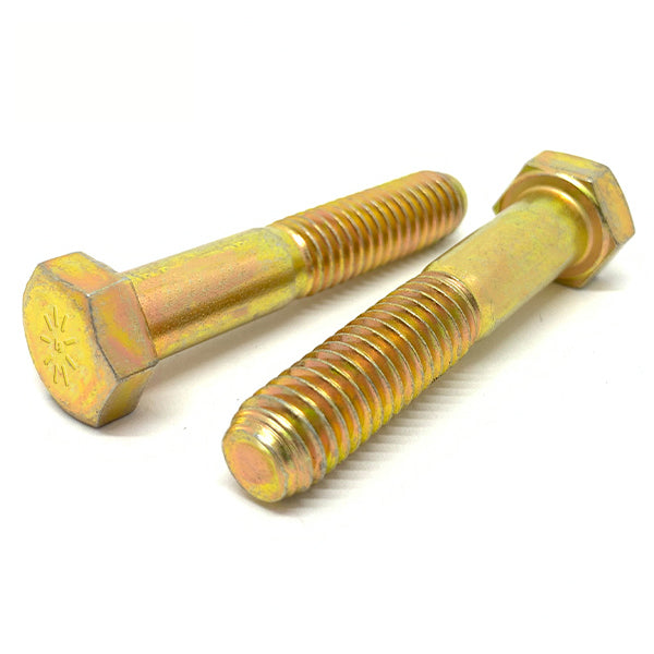 5/8"-11x2-3/4" Hex Cap Screws Grade L-9 Bolts USA Zinc Yellow