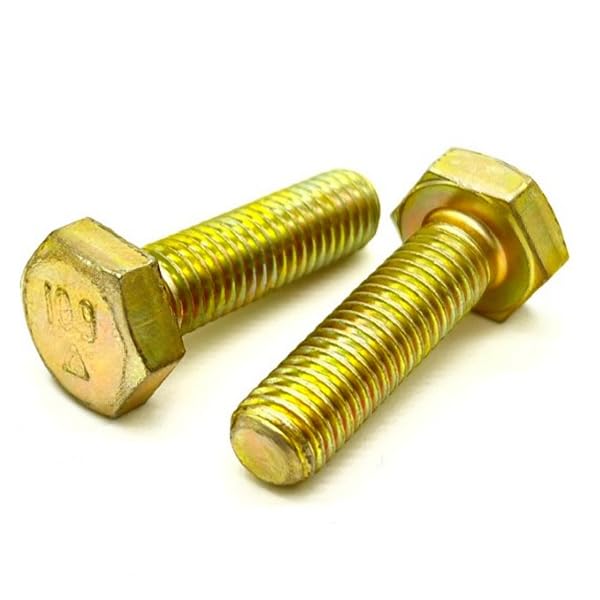 M8-1.25x25 Class 10.9 Hex Cap Screws Zinc Yellow