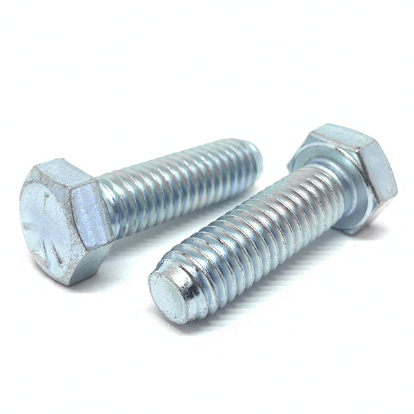 1/2-20x1" Hex Cap Screws Grade 5 Bolts Zinc Clear