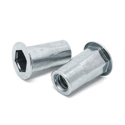 1/4-20 UNC (.027-.165) Aluminum Hex Rivet Nut