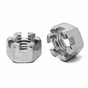 7/16"-20 Steel Slotted Hex Nuts Plain & Oil