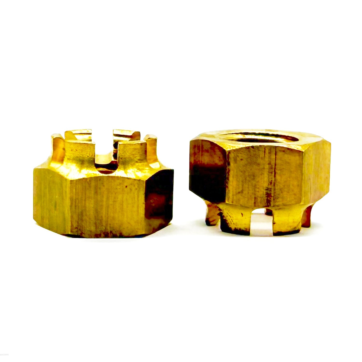 5/16"-18 Brass Slotted Hex Nuts