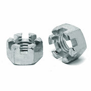 7/16"-20 Slotted Finished Hex Nuts Zinc Clear