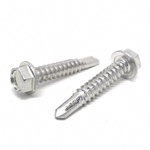 #10x1-1/4"  Stainless Steel Unslotted Hex Washer Head #3 Point Self Drilling Screws