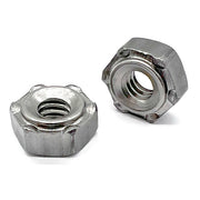 7/16"-14 6 Prong Short Pilot Hex Weld Nuts