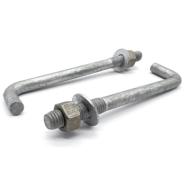 1/2"x16"x1-1/4"x1-3/4" L Shaped Anchor Bolts with Nuts and Washers Galvanized