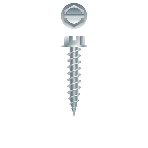 #8 SLT Strong-Point Hex Washer Head 8 x 1/2, 1/4 A.F., Zinc