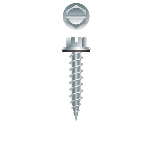 #10 SLT Strong-Point Hex Washer Head w/NEO 10 x 3/4, 5/16 A.F., Zinc