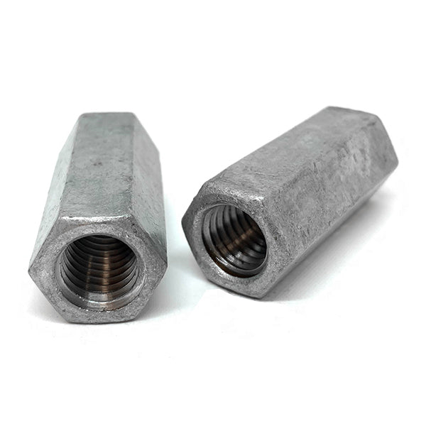 7/16"-14 X 1-3/4" Steel Coupling Nuts Galvanzied