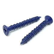 1/4x4" Phillips Flat Head Concrete Screws Piercing Point Blue Finish