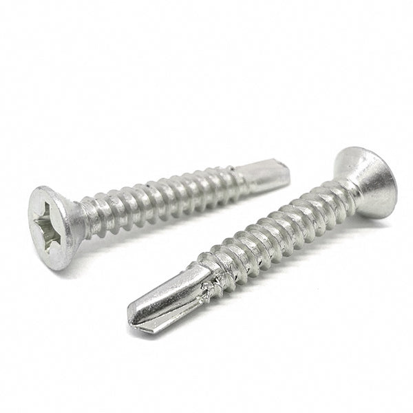 #10x2" Stainless Steel Phillips Flat Head #3 Point Self Drilling Screws