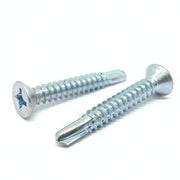#8x1/2" Phillips Flat Head #2 Point Self Drilling Sheet Metal Screws Zinc