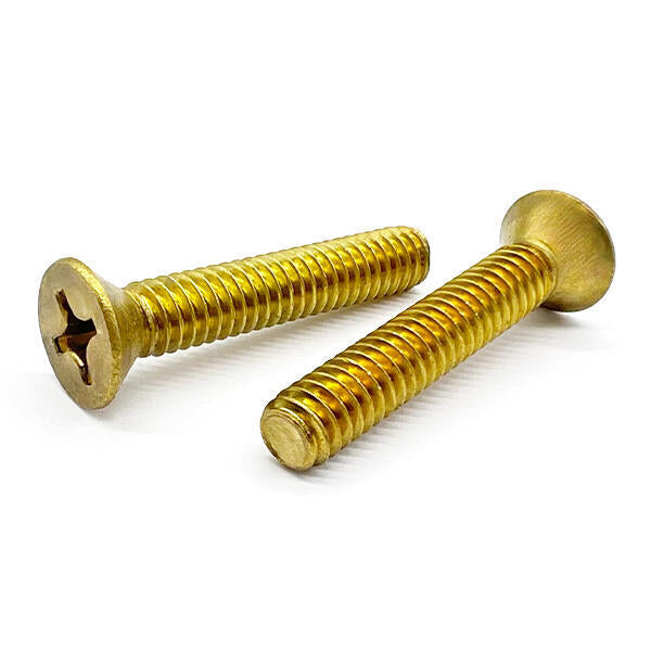 #6-32x1/2" Brass Phillips Flat Head Machine Screws