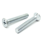 #6-32x3" Phillips Flat Head Machine Screws Steel Zinc