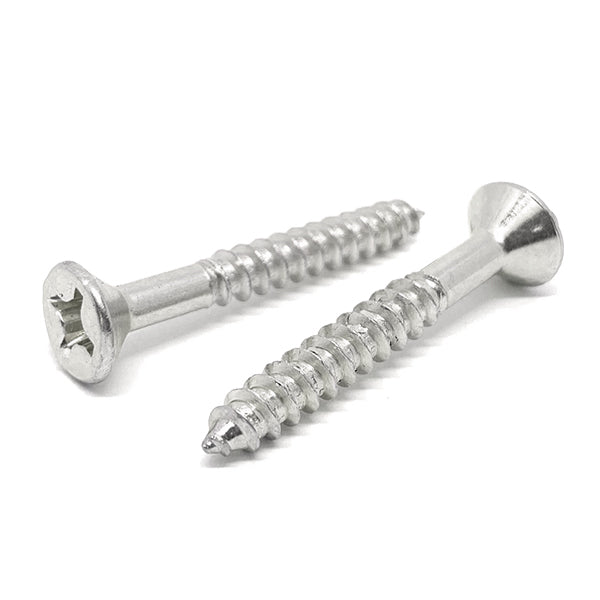 #12x2" Stainless Steel Phillips Flat Head Wood Screws