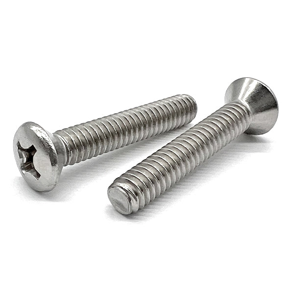 #6-32x2" 316 Stainless Steel Phillips Oval Head Machine Screws