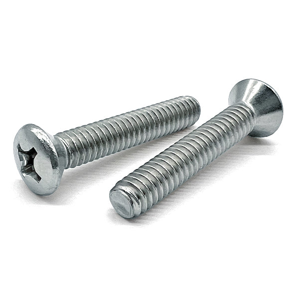 #10-24x1" Phillips Oval Head Machine Screws Zinc Clear
