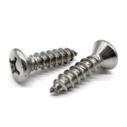 #8-15x1/2" 316 Stainless Steel Phillips Oval Head Type A Self Tapping Screws