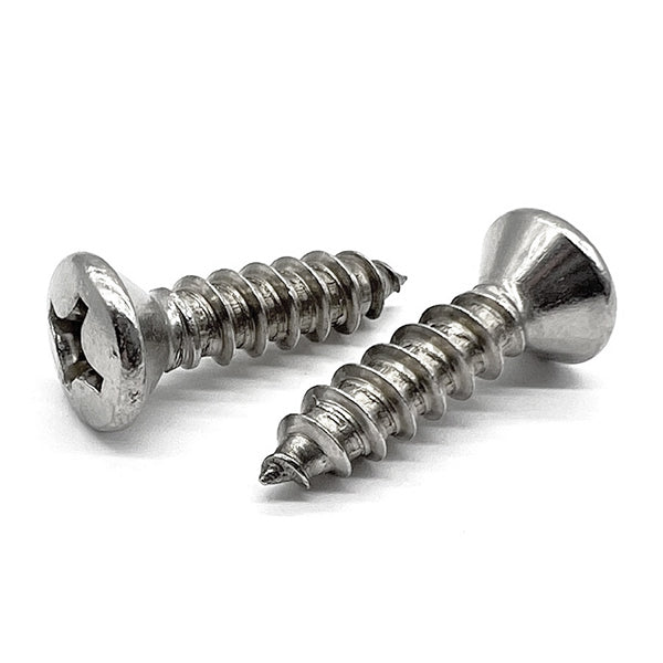 #12x1-1/2" 18-8 Stainless Steel Phillips Oval Head Type A Self Tapping Screws