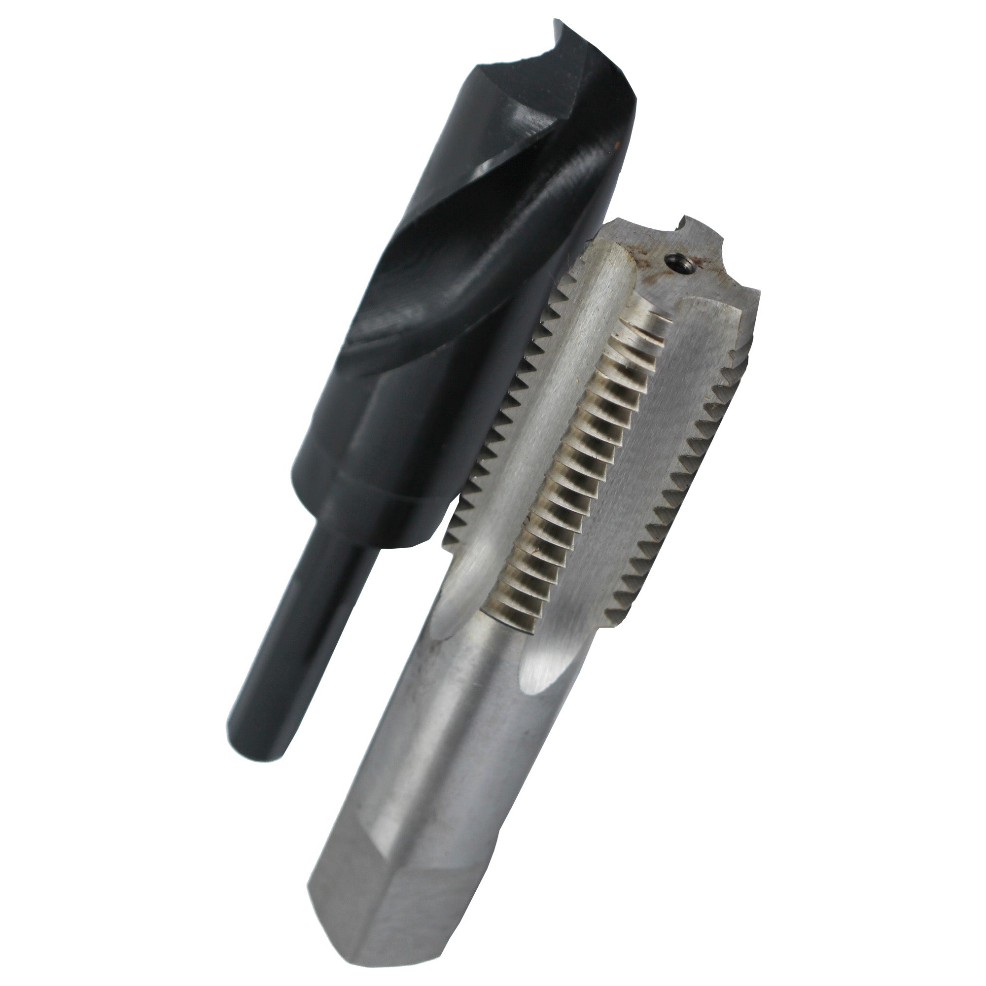 1"-14 UNS HSS Plug Tap and 15/16" HSS 1/2" Shank Drill Bit Kit