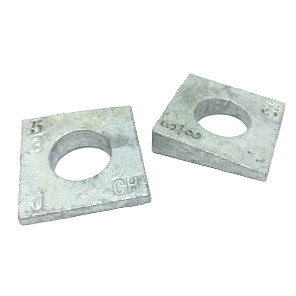 5/8 X 1-1/2" Square Beveled Washer Malleable Iron Hot Dip Galvanized