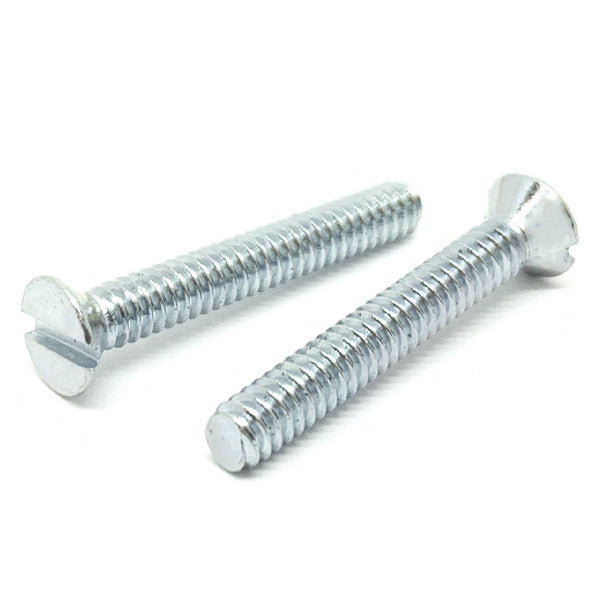 #10-24x3-1/2" Slotted Flat Head Machine Screws Steel Zinc