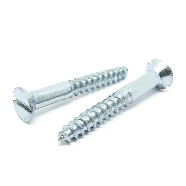 #12x2-1/2" Slotted Flat Head Wood Screws Zinc Clear