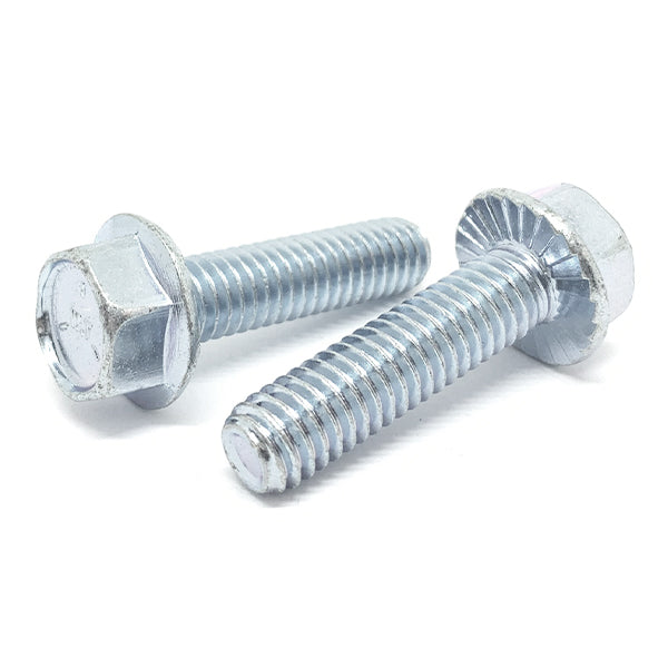 1/4-20x1-1/4" Grade 5 Serrated Hex Flange Bolts Zinc Clear