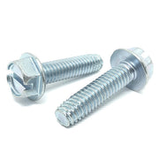 3/8-16x1" Slotted Hex Washer Head Type F Thread Cutting Screws Zinc