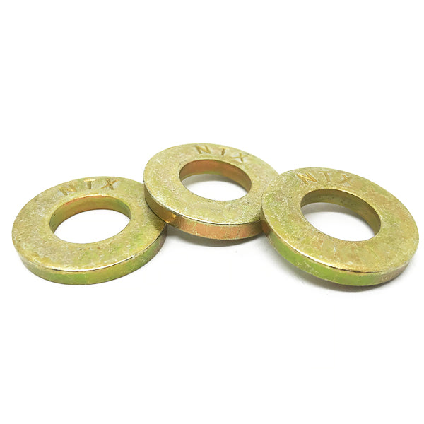 7/16" SAE Grade 8 Extra Thick Flat Washers Zinc Yellow