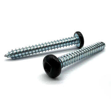 #8x3/4" Pan Head Square Drive Type AB Sheet Metal Screw Black Painted Head Zinc