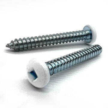 #6x3/4" Pan Head Square Drive Type AB Sheet Metal Screw White Painted Head Zinc