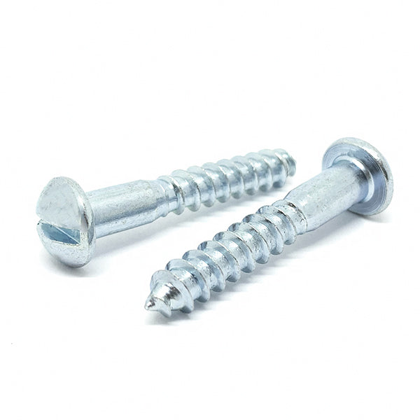 #14x1-1/2" Slotted Round Head Wood Screws Zinc Clear