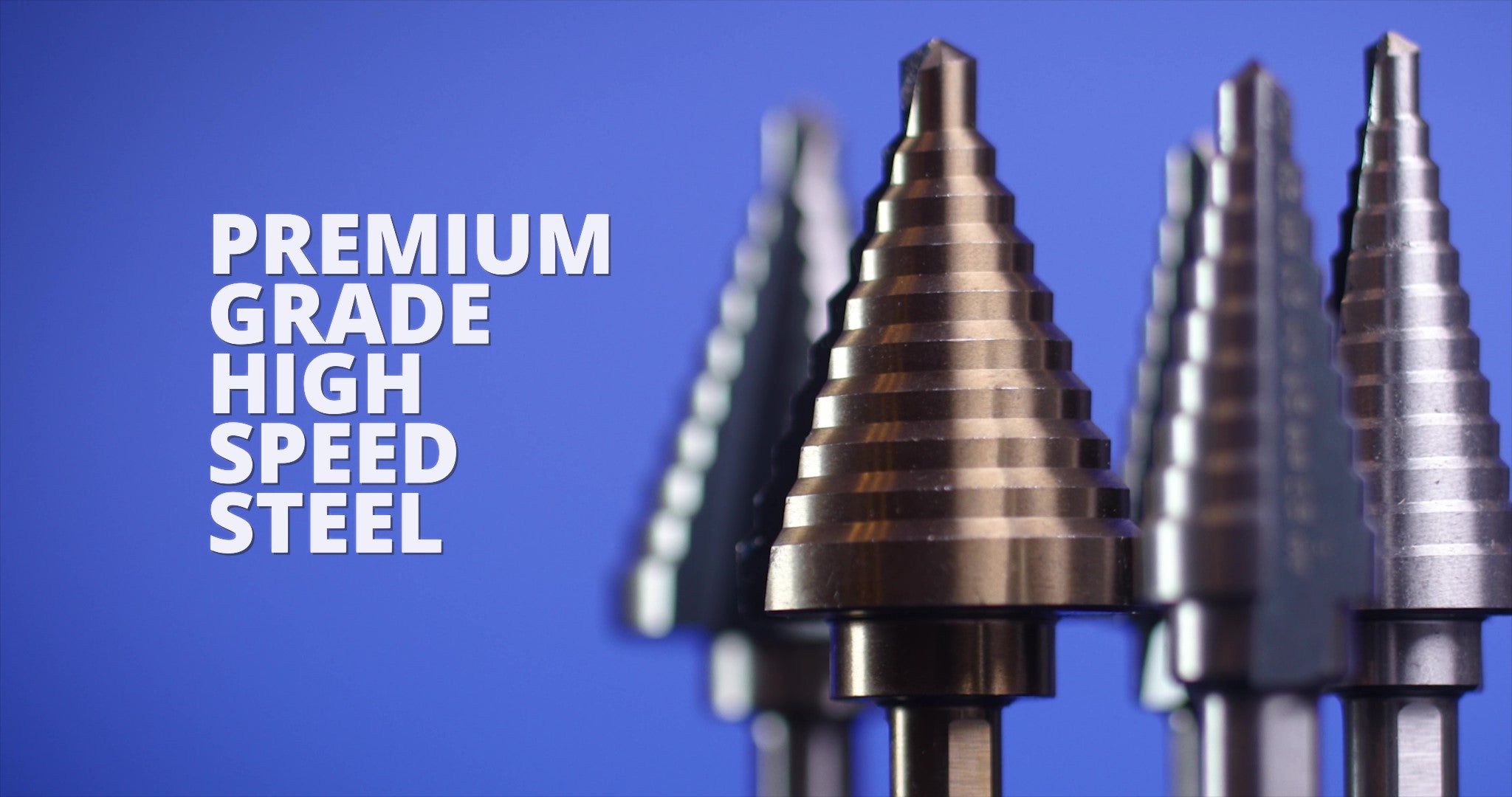 #4 HSS Black & Gold Quick Change Hex Shank Step Drill Bit (3/16" - 7/8" by 1/16")
