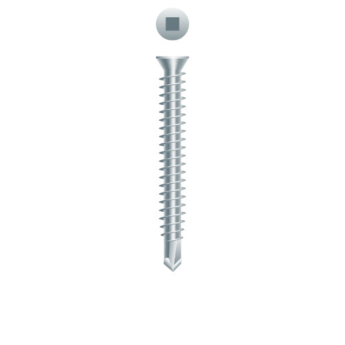 #6 Strong-Point Trim Head 6-20 x 2-1/4, SQ, Zinc Finish