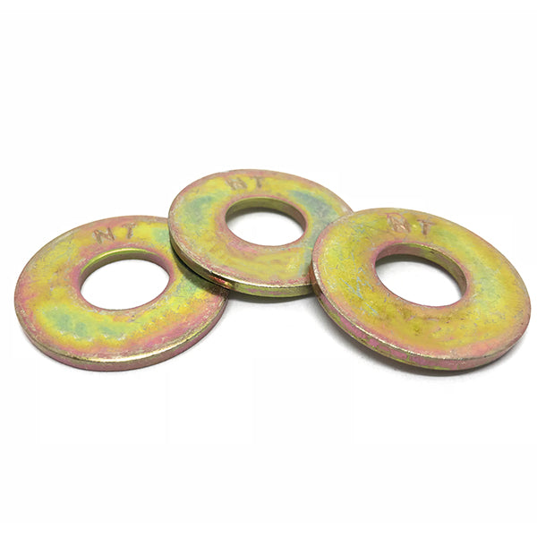 9/16" USS Grade 8 Flat Washers Zinc Yellow