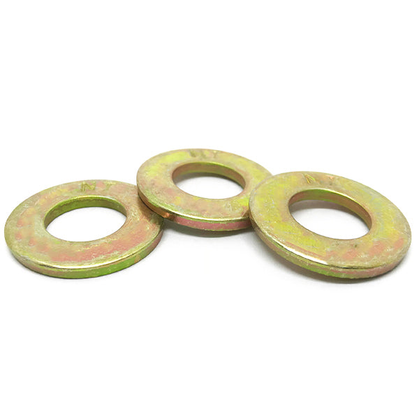 7/16" USS Grade L-9 Flat Washers USA Zinc Yellow